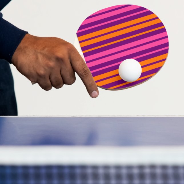 Purple Pink Orange Vertical Stripes Design   Ping Pong Paddle (Insitu)