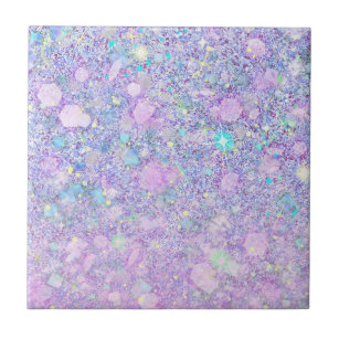 Purple Pink Pastel Colour Faux Glitter Solid Tile