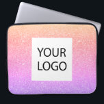 Purple Pink Pastel - Custom Logo Promotional Laptop Sleeve<br><div class="desc">Gold,  Purple and Pink Ombre Pastel Modern and Professional Faux Glitter and Sparkle Elegant Custom Logo Promotional Corporate Laptop Bag or Sleeve Promotional Case for a Beauty Industry Gift. This case can be customised to include your company or business logo.</div>