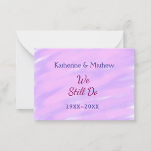 Purple pink pastel Vow renewal anniversary waterco Card
