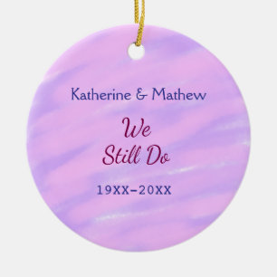 Purple pink pastel Vow renewal anniversary waterco Ceramic Tree Decoration