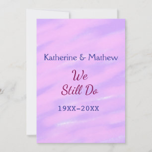 Purple pink pastel Vow renewal anniversary waterco Invitation