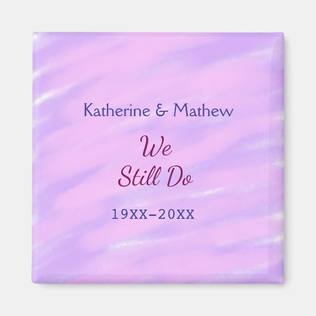 Purple pink pastel Vow renewal anniversary waterco Magnet (Front)