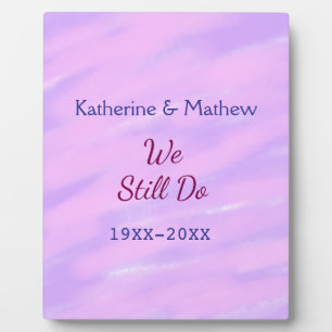 Purple pink pastel Vow renewal anniversary waterco Plaque