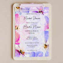 Purple Pink Peony Bridal Shower Invitation