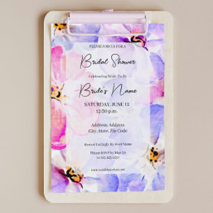 Purple Pink Peony Bridal Shower Invitation