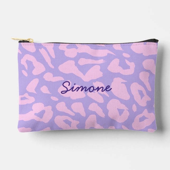 Purple Pink Personalised Girl Accessory Pouch (Front)
