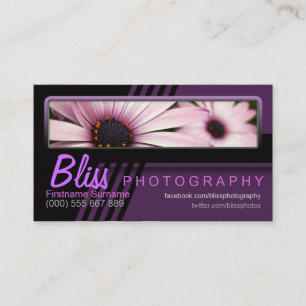 Purple Pink Photography w/ Photo template Business Card