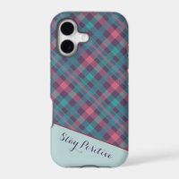 Purple-pink plaid iPhone case