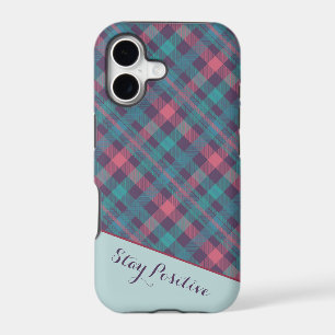 Purple-pink plaid iPhone case