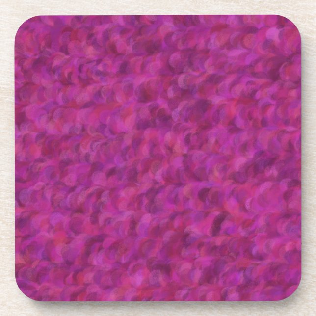 Purple Pink Red Abstract Seamless Pattern Coaster (Front)