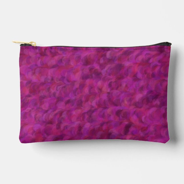 Purple Pink Red Abstract Seamless Pattern Small Accessory Pouch (Front)