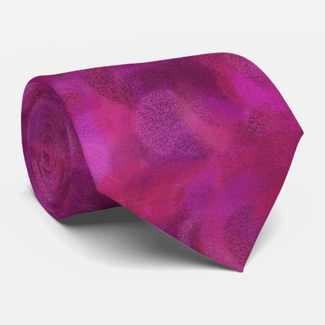 Purple Pink Red Abstract Seamless Pattern Tie (Rolled)