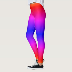 Purple Pink Red Blue Neon Gradient Leggings