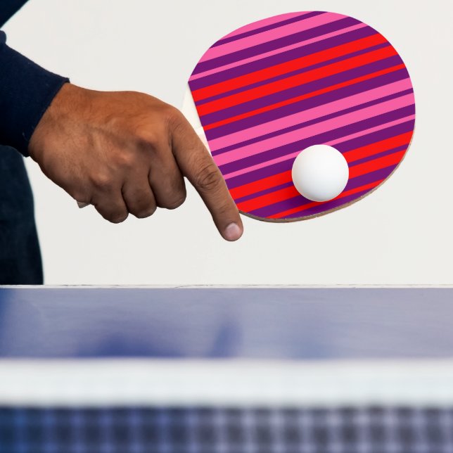 Purple Pink Red Vertical Stripes Design   Ping Pong Paddle (Insitu)