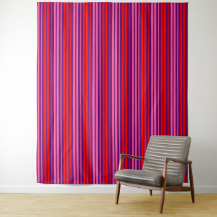 Purple Pink Red Vertical Stripes Design Tapestry