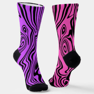 Purple Pink Socks Abstract Waves - Choose Colours