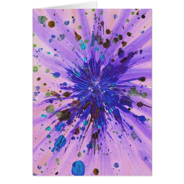 Purple Pink Starburst Acrylic Splatter Painting (Front)