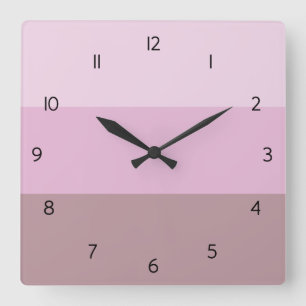 Purple Pink Striped Ombre Square Wall Clock