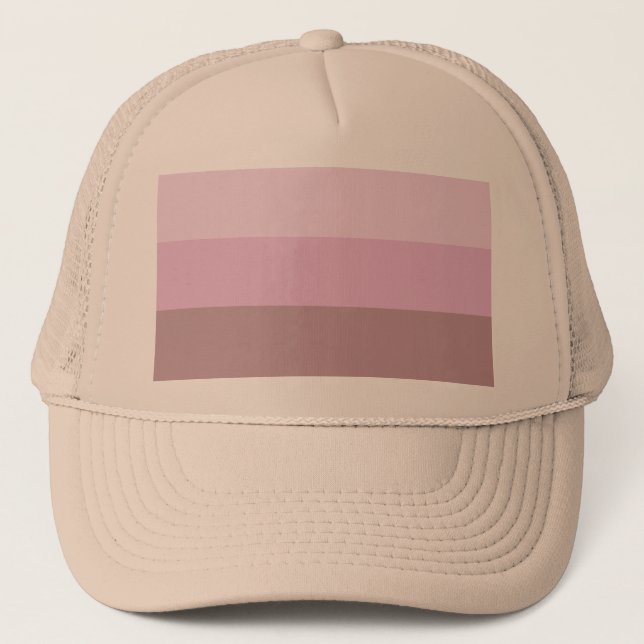 Purple Pink Striped Ombre Trucker Hat (Front)
