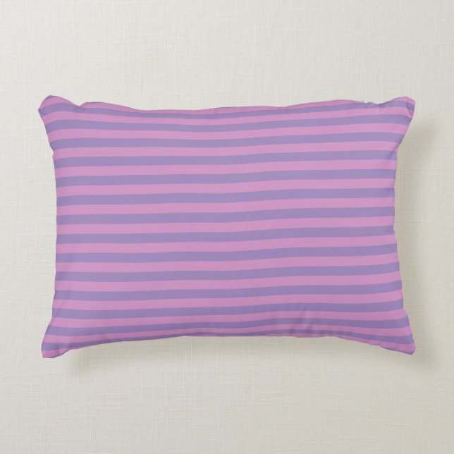 Purple Pink Stripes Seamless Pattern Decorative Cushion (Front)