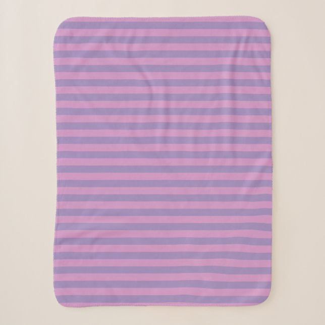 Purple Pink Stripes Seamless Pattern Sherpa Blanket (Front)