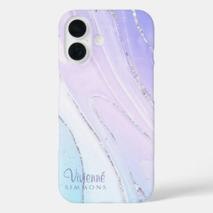 Purple Pink Tosca Ombre Marble Customisable iPhone 16 Case