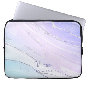Purple Pink Tosca Ombre Marble Customisable Laptop Sleeve