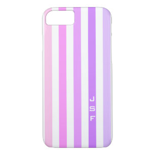 Purple & Pink Vertical Stripes Monogram Case-Mate iPhone Case