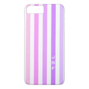Purple & Pink Vertical Stripes Monogram Case-Mate iPhone Case