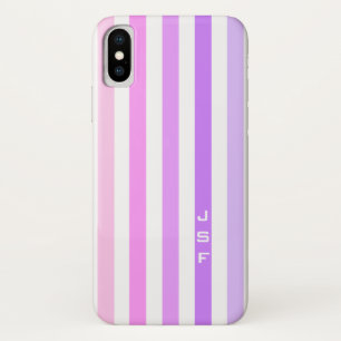 Purple & Pink Vertical Stripes Monogram Case-Mate iPhone Case