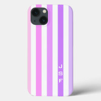 Purple & Pink Vertical Stripes Monogram
