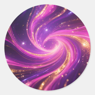 Purple Pink Vortex Energy Swirl Abstract Classic Round Sticker