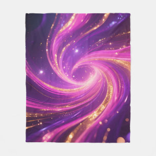 Purple Pink Vortex Energy Swirl Abstract Fleece Blanket