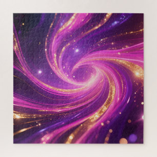 Purple Pink Vortex Energy Swirl Abstract Jigsaw Puzzle