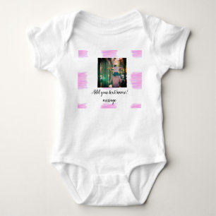 Purple pink watercolor father son dad add image te baby bodysuit