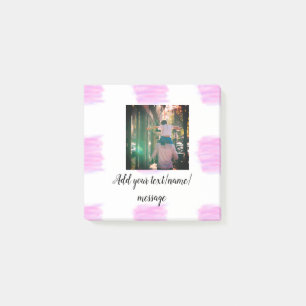 Purple pink watercolor father son dad add image te post-it notes