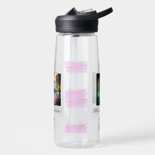 Purple pink watercolor father son dad add image te water bottle