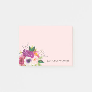 Purple Pink Watercolor Flowers Post-it Notes