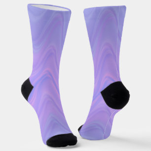 Purple Pink Wavy Lines Pattern Socks