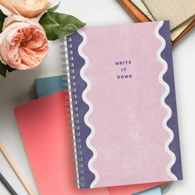 Purple Pink Wavy Lines Spiral Journal Notebook (Creator Uploaded)
