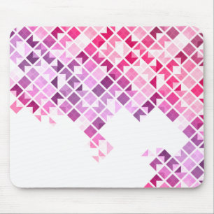 Purple, Pink & White Geometric Pattern Mouse Pad