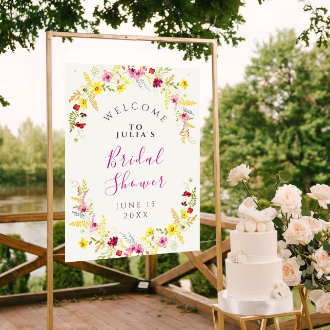 Purple Pink Wild Orchid Flowers Bridal Shower Poster (Creator Uploaded)