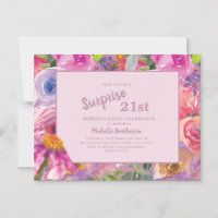 Purple Pink Wildflower 21st Birthday Party