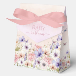 Purple Pink Wildflower Butterflies Baby in Bloom Favour Box