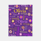 Purple pink yellow girls name Olivia flower