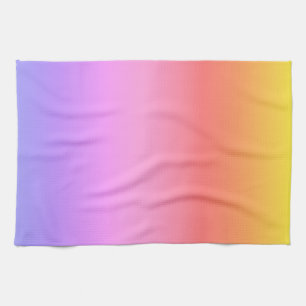 Purple pink yellow orange ombre abstract design tea towel