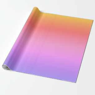Purple pink yellow orange ombre abstract design wrapping paper
