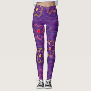 Purple Pinstripe Leggings