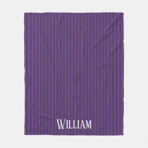 Purple pinstripes fleece blanket